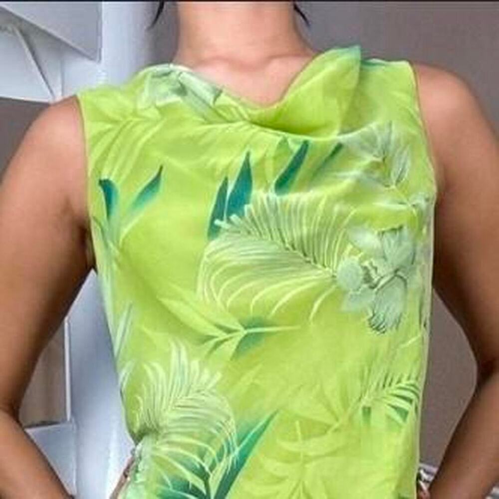 Green floral maxi dress with